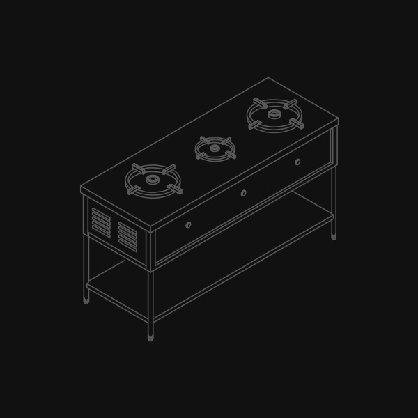 Three Burner Cooking Range